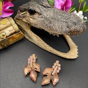 Juliana “frosted diamond shaped stone” clip earrings vintage verified 🔥